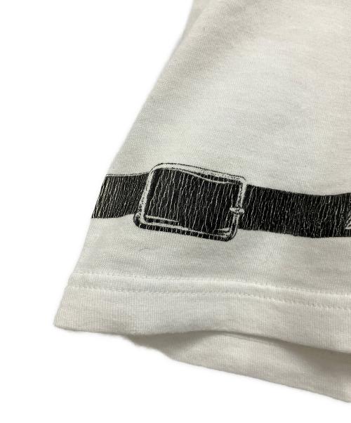 NUMBER (N)INE（ナンバーナイン）NUMBER (N)INE (ナンバーナイン) ベルトプリントTシャツ ホワイト サイズ:2の古着・服飾アイテム