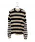 MARNI（マルニ）の古着「レイヤード コントラストストライプ セーター」｜ベージュ×ブラック