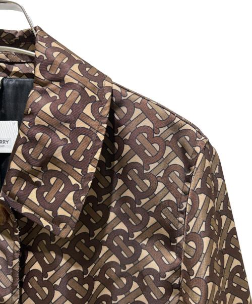 BURBERRY（バーバリー）BURBERRY (バーバリー) TB モノグラム ナイロン ステンカラー コート/TB Monogram Nylon Balmacaan Coat/8021686 ブラウン サイズ:34の古着・服飾アイテム