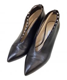 JIMMY CHOO（ジミーチュウ）の古着「パールアンクルストラップパンプス」｜ブラック