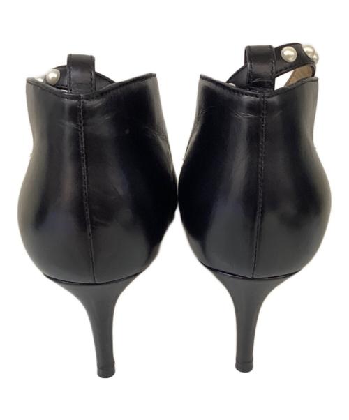 JIMMY CHOO（ジミーチュウ）JIMMY CHOO (ジミーチュウ) パールアンクルストラップパンプス ブラック サイズ:37の古着・服飾アイテム