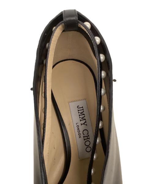 JIMMY CHOO（ジミーチュウ）JIMMY CHOO (ジミーチュウ) パールアンクルストラップパンプス ブラック サイズ:37の古着・服飾アイテム