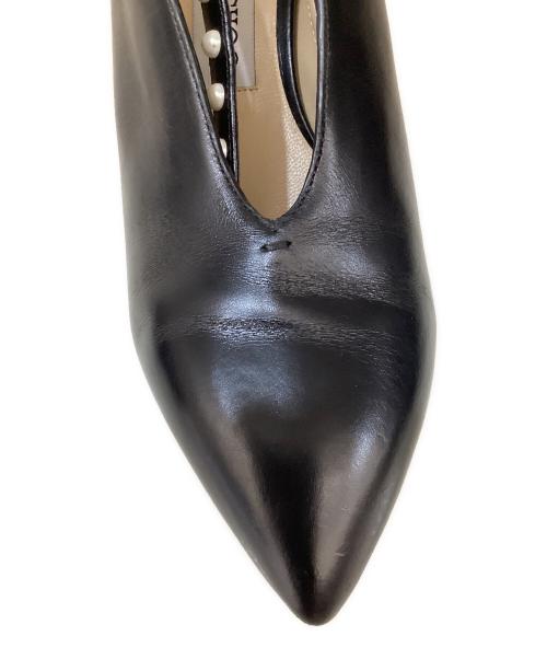 JIMMY CHOO（ジミーチュウ）JIMMY CHOO (ジミーチュウ) パールアンクルストラップパンプス ブラック サイズ:37の古着・服飾アイテム