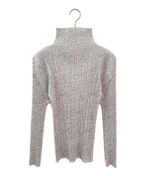 PLEATS PLEASE（プリーツプリーズ）PLEATS PLEASE (プリーツプリーズ) 総柄ハイネックカットソー グレー サイズ:4の古着・服飾アイテム
