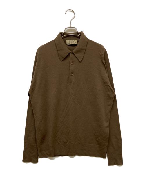 JOHN SMEDLEY（ジョンスメドレー）JOHN SMEDLEY (ジョンスメドレー) ウールニットポロシャツ ブラウン サイズ:Freeの古着・服飾アイテム