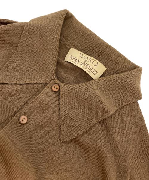 JOHN SMEDLEY（ジョンスメドレー）JOHN SMEDLEY (ジョンスメドレー) ウールニットポロシャツ ブラウン サイズ:Freeの古着・服飾アイテム