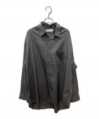 Graphpaperグラフペーパー）の古着「Broad L/S Oversized Regular Collar Shirt」｜グレー