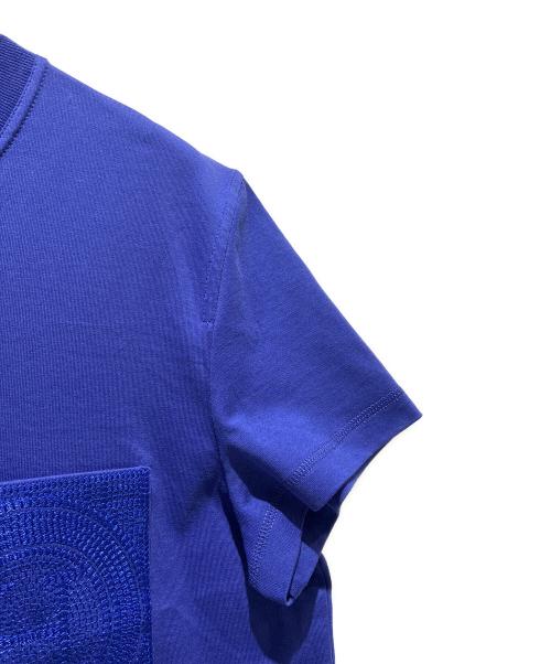 HERMES（エルメス）HERMES (エルメス) Hロゴ刺繍カットソーワンピース ブルー サイズ:38の古着・服飾アイテム