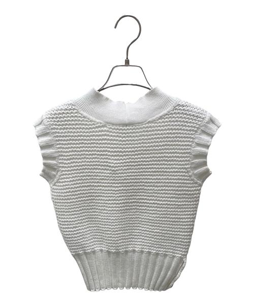 CHANEL（シャネル）CHANEL (シャネル) 08P リボンノースリーブニット ホワイト サイズ:38の古着・服飾アイテム