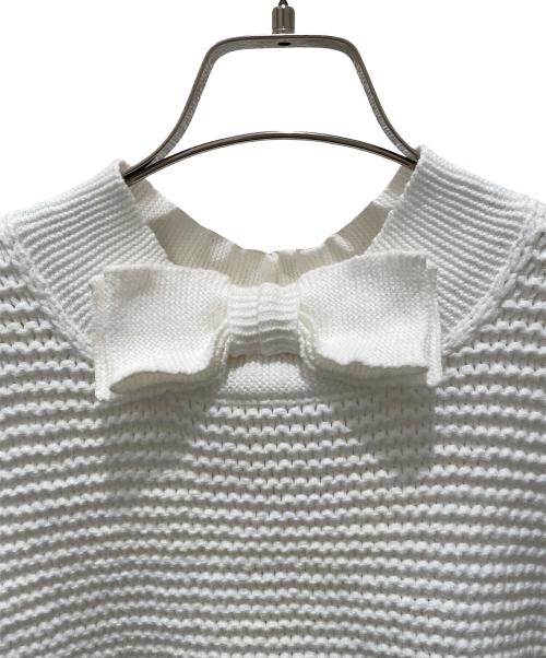 CHANEL（シャネル）CHANEL (シャネル) 08P リボンノースリーブニット ホワイト サイズ:38の古着・服飾アイテム