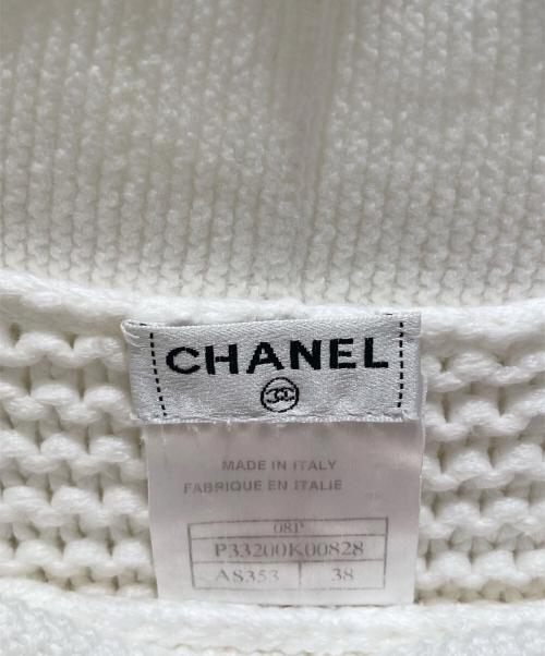CHANEL（シャネル）CHANEL (シャネル) 08P リボンノースリーブニット ホワイト サイズ:38の古着・服飾アイテム