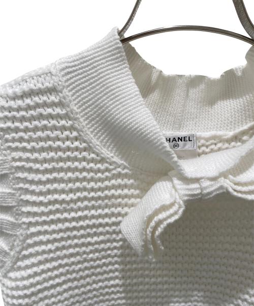 CHANEL（シャネル）CHANEL (シャネル) 08P リボンノースリーブニット ホワイト サイズ:38の古着・服飾アイテム