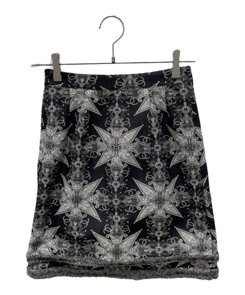 CHANEL（シャネル）CHANEL (シャネル) P28 ココマークジャガードスカート ブラック サイズ:36の古着・服飾アイテム