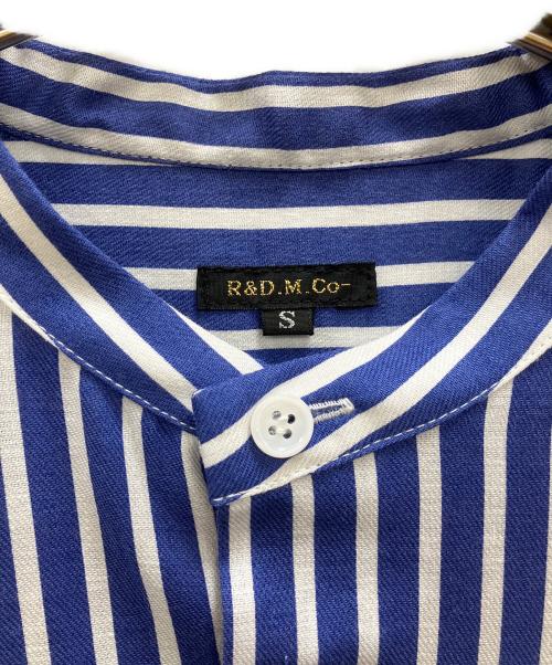 R&D.M.Co-OLDMAN'S TAILOR（オールドマンズテーラー）R&D.M.Co-OLDMAN'S TAILOR (オールドマンズテーラー) リネン混ストライプシャツワンピース ブルー サイズ:Sの古着・服飾アイテム