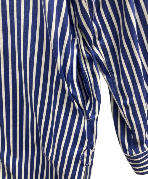 R&D.M.Co-OLDMAN'S TAILOR（オールドマンズテーラー）R&D.M.Co-OLDMAN'S TAILOR (オールドマンズテーラー) リネン混ストライプシャツワンピース ブルー サイズ:Sの古着・服飾アイテム