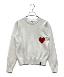 DOUBLE STANDARD CLOTHING（ダブルスタンダードクロージング）の古着「ハートジャガードニット」｜アイボリー