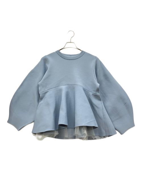 Re.Verofonna（ヴェロフォンナ）Re.Verofonna (ヴェロフォンナ) ペプラムニット ブルー サイズ:Mの古着・服飾アイテム