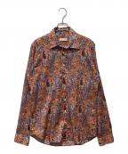 ETROエトロ）の古着「ペイズリー柄シャツ」｜オレンジ