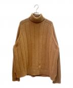 LORO PIANAロロピアーナ）の古着「カシミヤ タートルネック ワイドニット Cashmere Turtleneck Wide Knit Sweater/FAL6875」｜キャメル