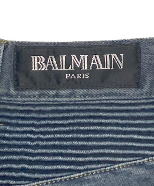 BALMAIN（バルマン）BALMAIN (バルマン) バイカーパンツ ブルー サイズ:27の古着・服飾アイテム