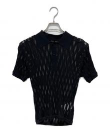 TAAKK（ターク）の古着「WAVEFORM MESH POLO KNIT」｜ブラック