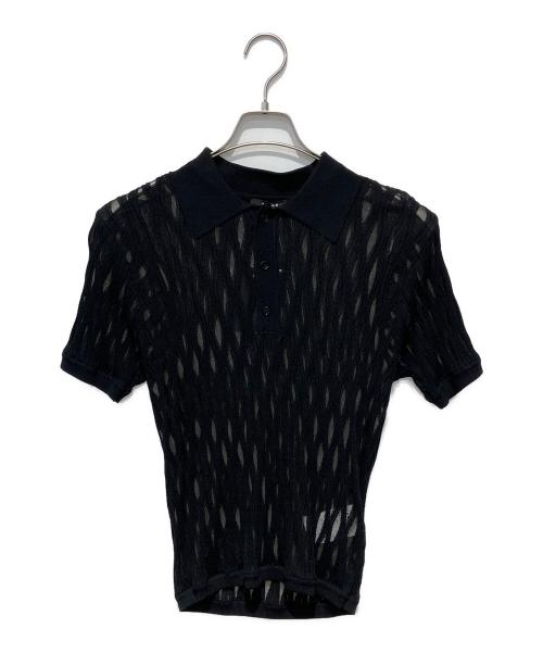TAAKK（ターク）TAAKK (ターク) WAVEFORM MESH POLO KNIT ブラック サイズ:1の古着・服飾アイテム