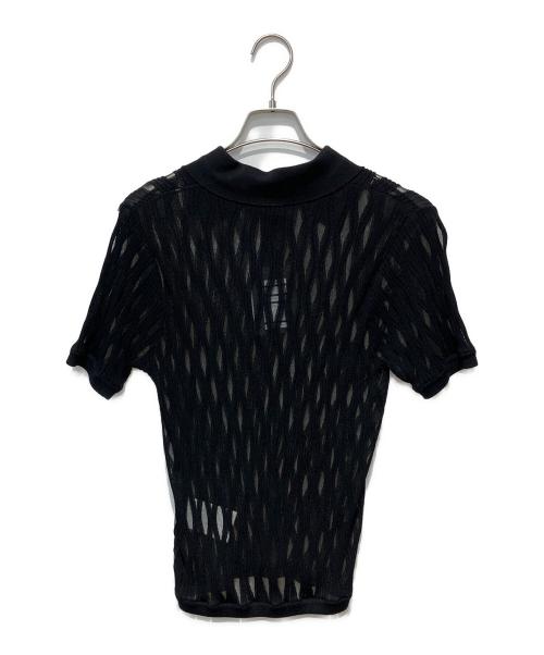 TAAKK（ターク）TAAKK (ターク) WAVEFORM MESH POLO KNIT ブラック サイズ:1の古着・服飾アイテム