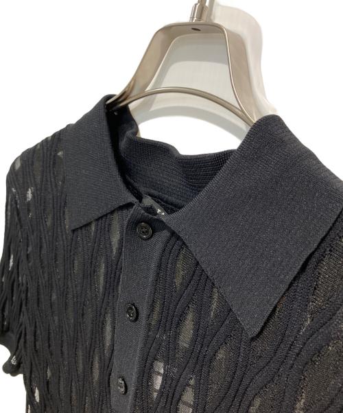 TAAKK（ターク）TAAKK (ターク) WAVEFORM MESH POLO KNIT ブラック サイズ:1の古着・服飾アイテム