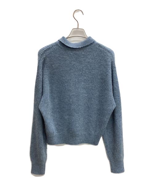 GOAT ESSENCE（ゴートエッセンス）GOAT ESSENCE (ゴートエッセンス) MOHAIR KNIT POLO SHIRT ブルー サイズ:2の古着・服飾アイテム