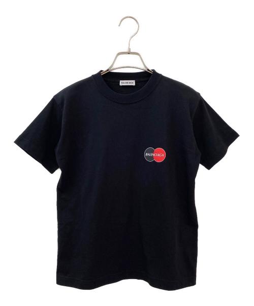 BALENCIAGA（バレンシアガ）BALENCIAGA (バレンシアガ) Slim Fit Logo Print Crew Neck T-Shirt ブラック サイズ:Mの古着・服飾アイテム