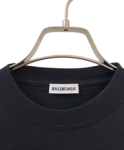BALENCIAGA（バレンシアガ）BALENCIAGA (バレンシアガ) Slim Fit Logo Print Crew Neck T-Shirt ブラック サイズ:Mの古着・服飾アイテム