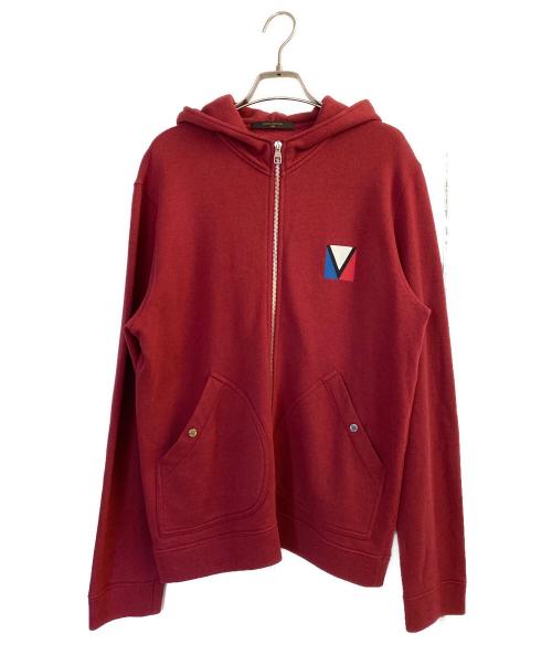 LOUIS VUITTON（ルイ ヴィトン）LOUIS VUITTON (ルイ ヴィトン) ジップパーカー レッド サイズ:Mの古着・服飾アイテム