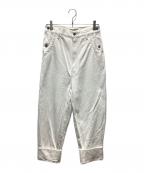 JUNYA WATANABE COMME des GARCONS(ジュンヤワタナベ コムデギャルソン）の古着「ロールアップワイドデニムパンツ」｜ホワイト