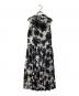 COMME des GARCONS (コムデギャルソン) シフォン ノースリーブ総柄ワンピース ブラック×ホワイト サイズ:S：18000円
