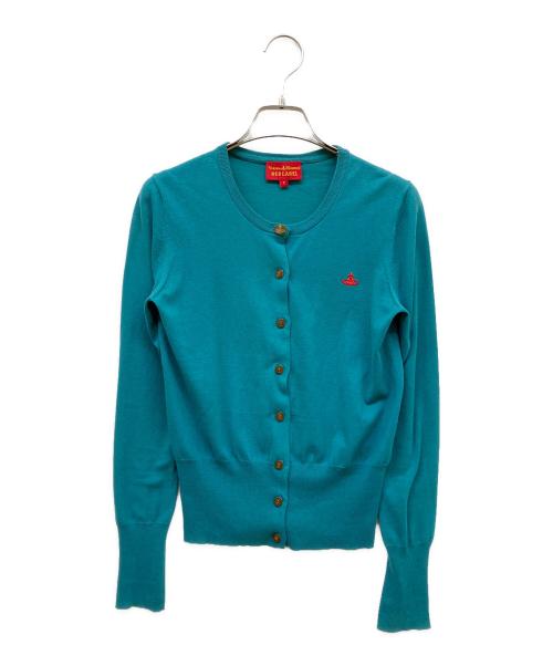 Vivienne Westwood RED LABEL（ヴィヴィアンウエストウッドレッドレーベル）Vivienne Westwood RED LABEL (ヴィヴィアンウエストウッドレッドレーベル) コットンクルーネックカーディガン ブルー サイズ:1の古着・服飾アイテム