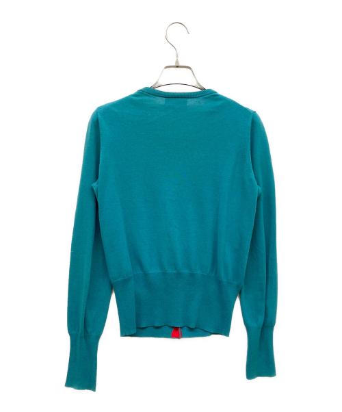 Vivienne Westwood RED LABEL（ヴィヴィアンウエストウッドレッドレーベル）Vivienne Westwood RED LABEL (ヴィヴィアンウエストウッドレッドレーベル) コットンクルーネックカーディガン ブルー サイズ:1の古着・服飾アイテム
