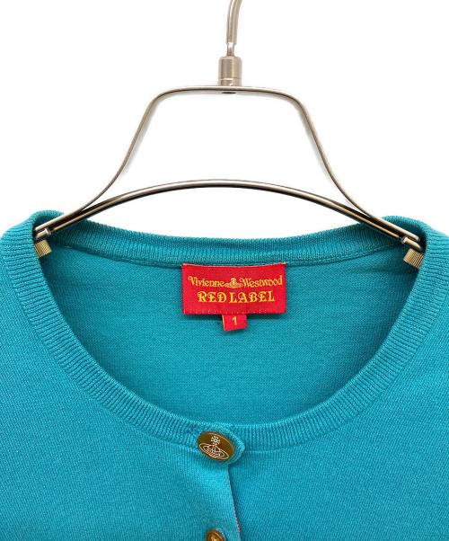 Vivienne Westwood RED LABEL（ヴィヴィアンウエストウッドレッドレーベル）Vivienne Westwood RED LABEL (ヴィヴィアンウエストウッドレッドレーベル) コットンクルーネックカーディガン ブルー サイズ:1の古着・服飾アイテム