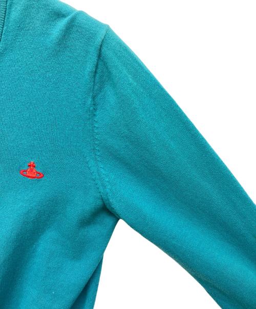 Vivienne Westwood RED LABEL（ヴィヴィアンウエストウッドレッドレーベル）Vivienne Westwood RED LABEL (ヴィヴィアンウエストウッドレッドレーベル) コットンクルーネックカーディガン ブルー サイズ:1の古着・服飾アイテム