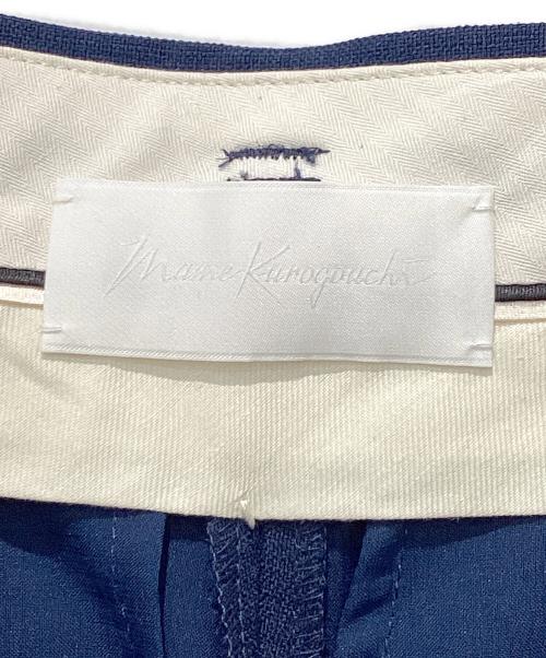 Mame Kurogouchi（マメクロゴウチ）mame kurogouchi (マメクロゴウチ) Linen Touch Triacetate Collarless Double Breasted Jacket＆Cropped Trousers ネイビー サイズ:1の古着・服飾アイテム