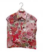 MARNIマルニ）の古着「フローラルプリントカップスリーブシャツ」｜レッド