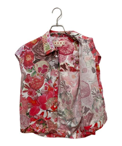 MARNI（マルニ）MARNI (マルニ) フローラルプリントカップスリーブシャツ レッド サイズ:36の古着・服飾アイテム