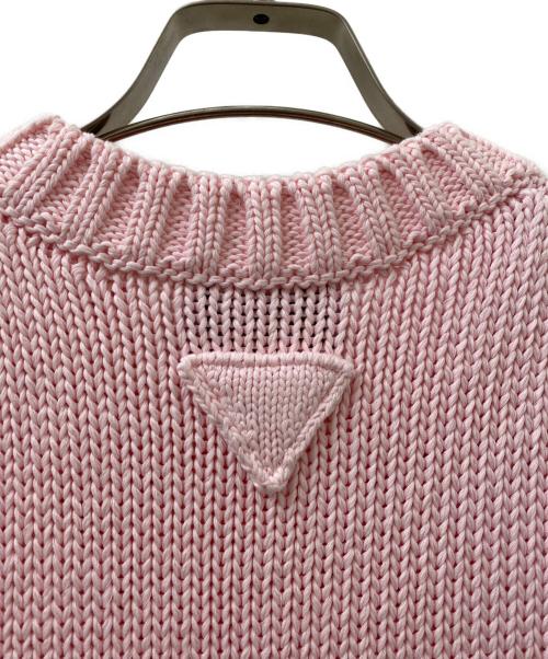 PRADA（プラダ）PRADA (プラダ) クロップド ケーブルニットベスト ピンク サイズ:38の古着・服飾アイテム
