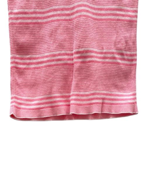 CHANEL（シャネル）CHANEL (シャネル) P60 ボーダーショートスリーブニット ピンク サイズ:38の古着・服飾アイテム