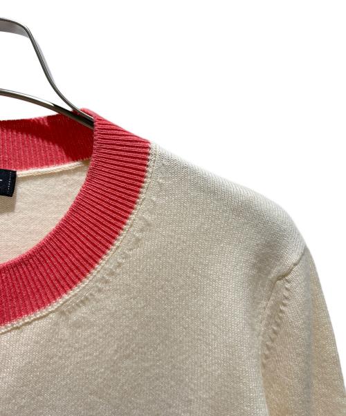 CHANEL（シャネル）CHANEL (シャネル) Logo Bi-Color Cashmere Cardigan/ロゴ バイカラー カシミヤ カーディガン/P61427K46799 オフホワイト/ピンク サイズ:38の古着・服飾アイテム