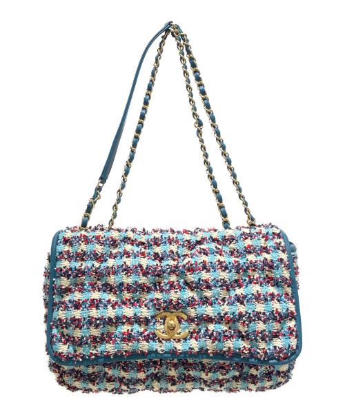 CHANEL（シャネル）CHANEL (シャネル) ツイードシングルフラップダブルチェーンショルダーバッグの古着・服飾アイテム