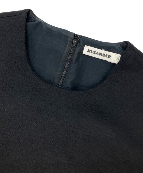 JIL SANDER（ジルサンダー）JIL SANDER (ジルサンダー) ストレッチフレアスリーブワンピース ブラック サイズ:36の古着・服飾アイテム