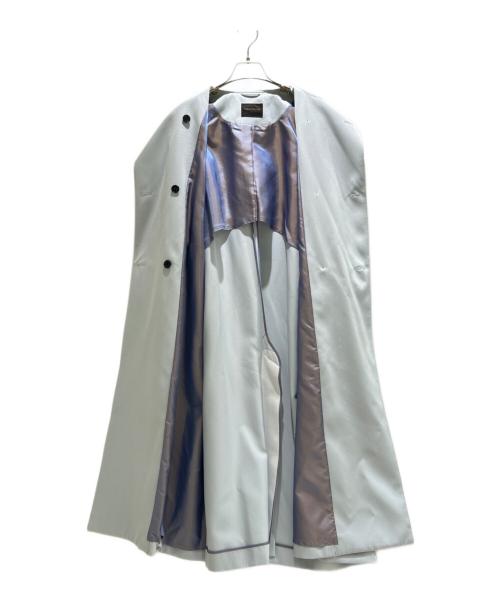 TOMORROW LAND collection（トゥモローランドコレクション）TOMORROW LAND collection (トゥモローランドコレクション) カバートクロス スタンドカラーコート/Covert Cloth Stand Collar Coat/13083108001 ライトブルー サイズ:34の古着・服飾アイテム