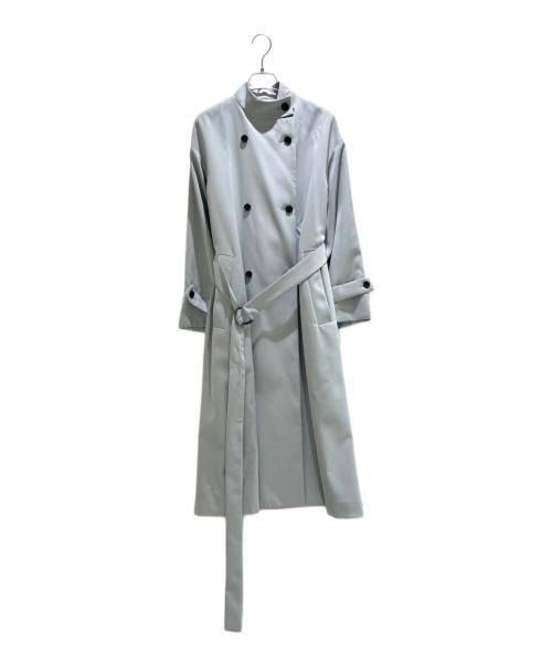 TOMORROW LAND collection（トゥモローランドコレクション）TOMORROW LAND collection (トゥモローランドコレクション) カバートクロス スタンドカラーコート/Covert Cloth Stand Collar Coat/13083108001 ライトブルー サイズ:34の古着・服飾アイテム