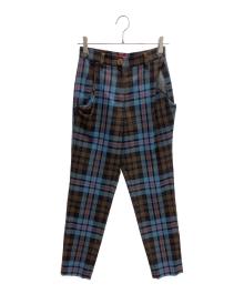 Vivienne Westwood RED LABEL（ヴィヴィアンウエストウッドレッドレーベル）の古着「アシメチェックパンツ」｜ブルー