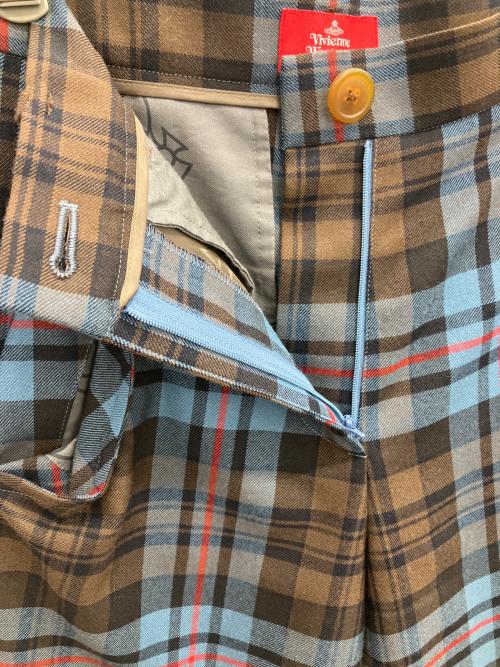 Vivienne Westwood RED LABEL（ヴィヴィアンウエストウッドレッドレーベル）Vivienne Westwood RED LABEL (ヴィヴィアンウエストウッドレッドレーベル) アシメチェックパンツ ブルー サイズ:SIZE01の古着・服飾アイテム
